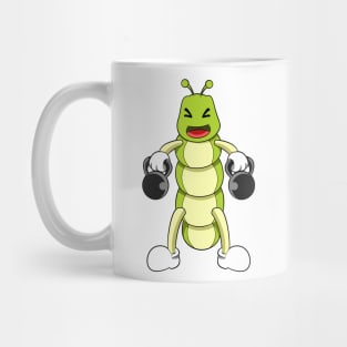 Caterpillar at Bodybuilding with Dumbbells Mug